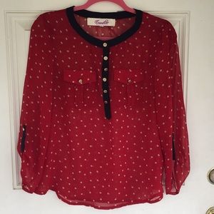 Francesca’s Red Polka Dot Blouse